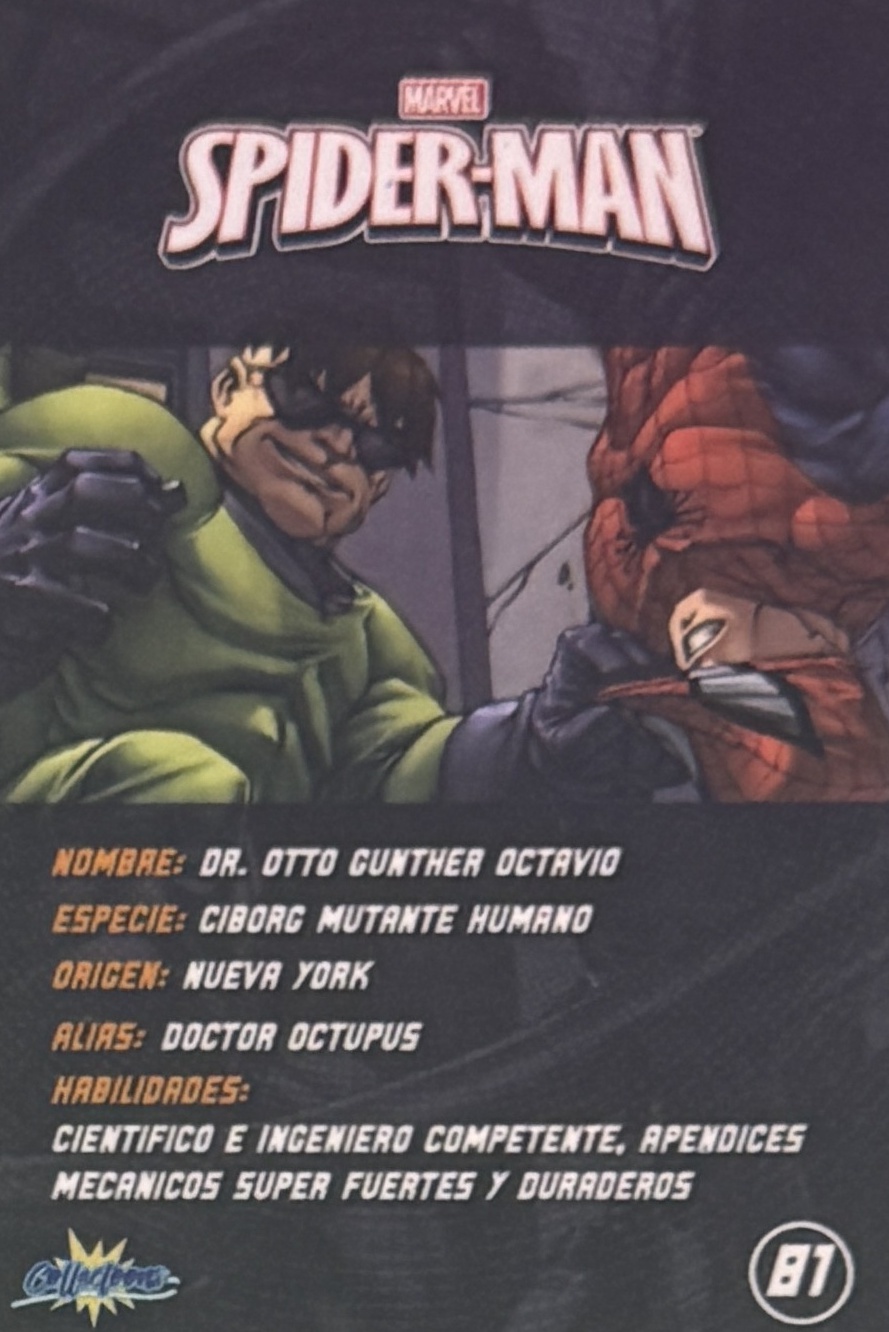 Dr. Otto Gunther Octavio / Doctor Octopus back card image