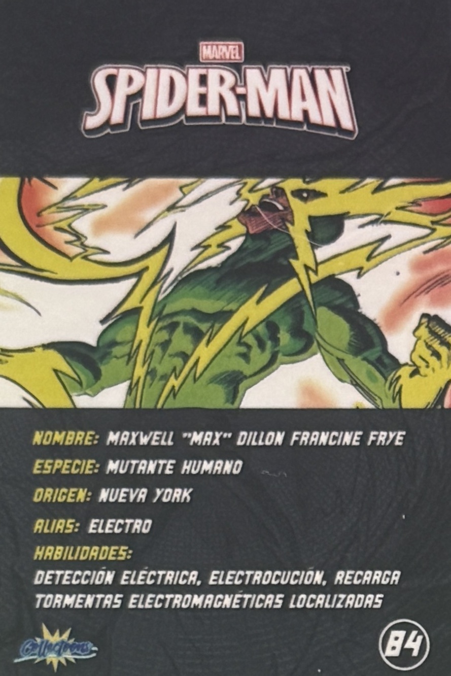 Maxwell "Max" Dillon Francine Frye / Electro back card image