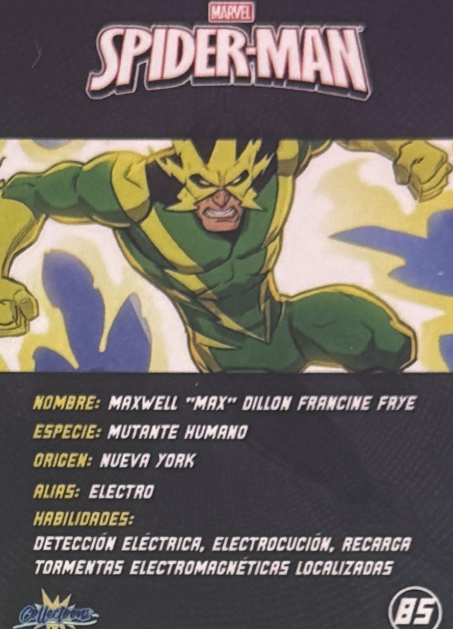 Maxwell "Max" Dillon Francine Frye / Electro back card image