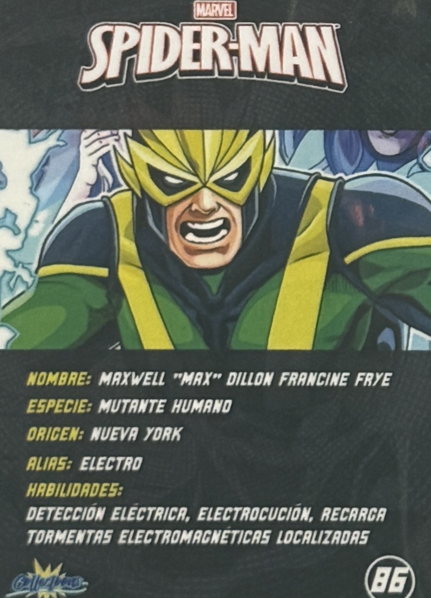 Maxwell "Max" Dillon Francine Frye / Electro back card image
