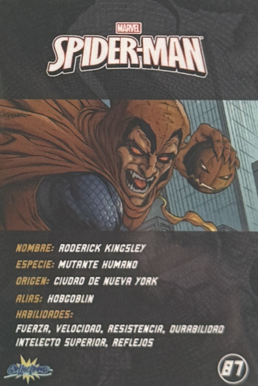 Roderick Kingsley / Hobgoblin back card image
