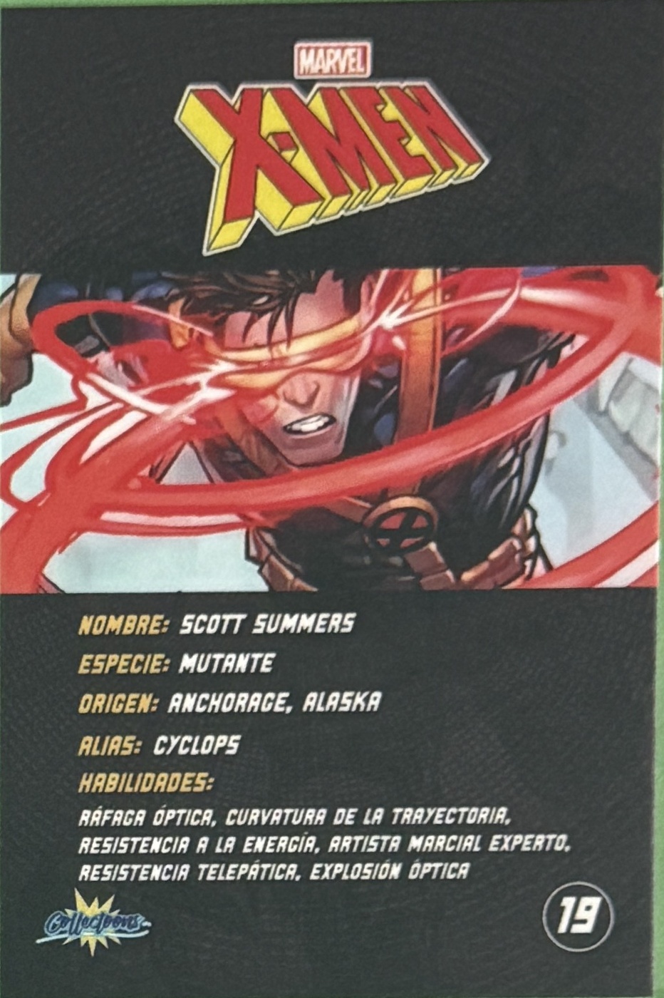 Scott Summers / Cyclops back artwork