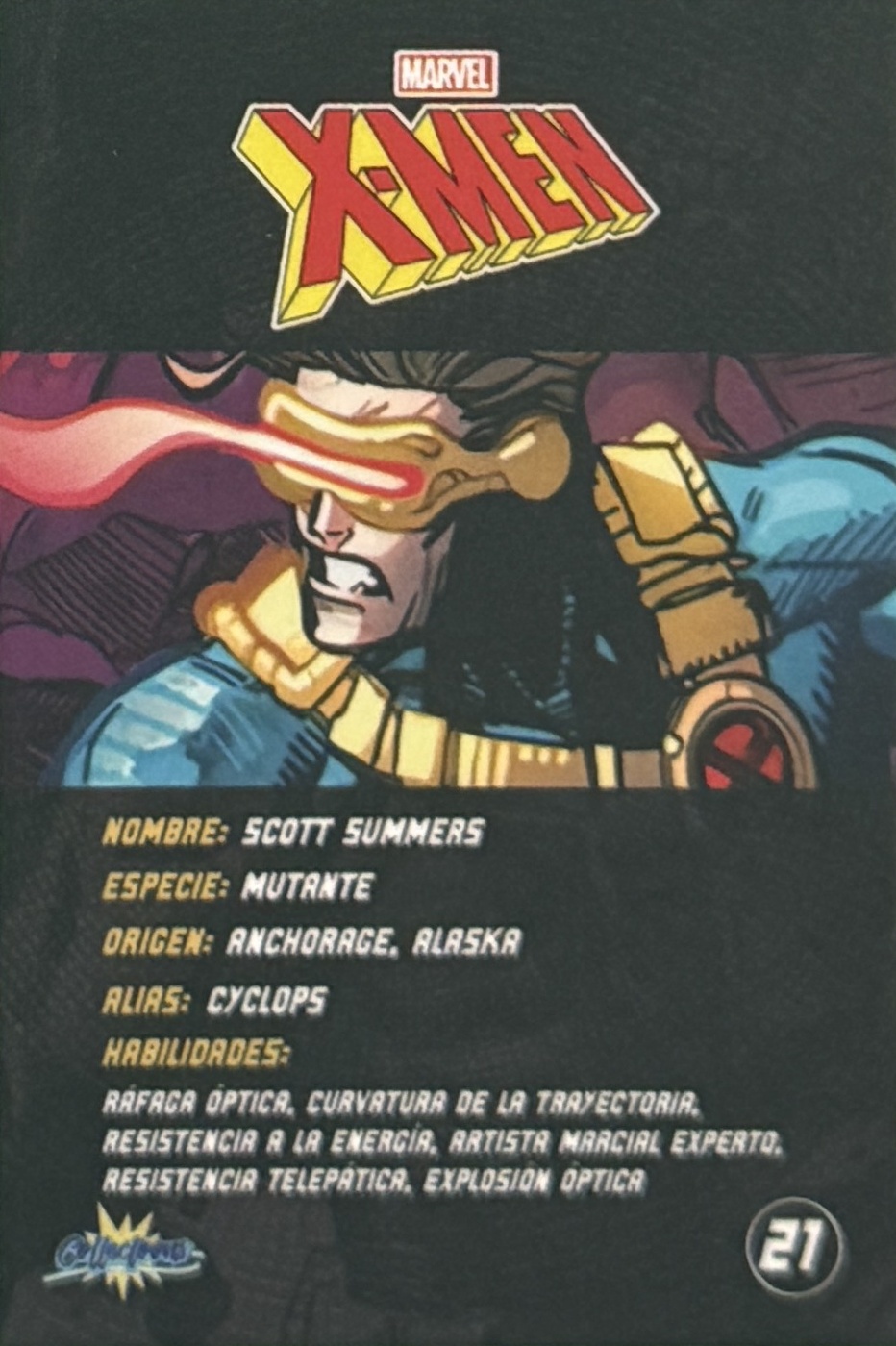 Scott Summers / Cyclops back artwork
