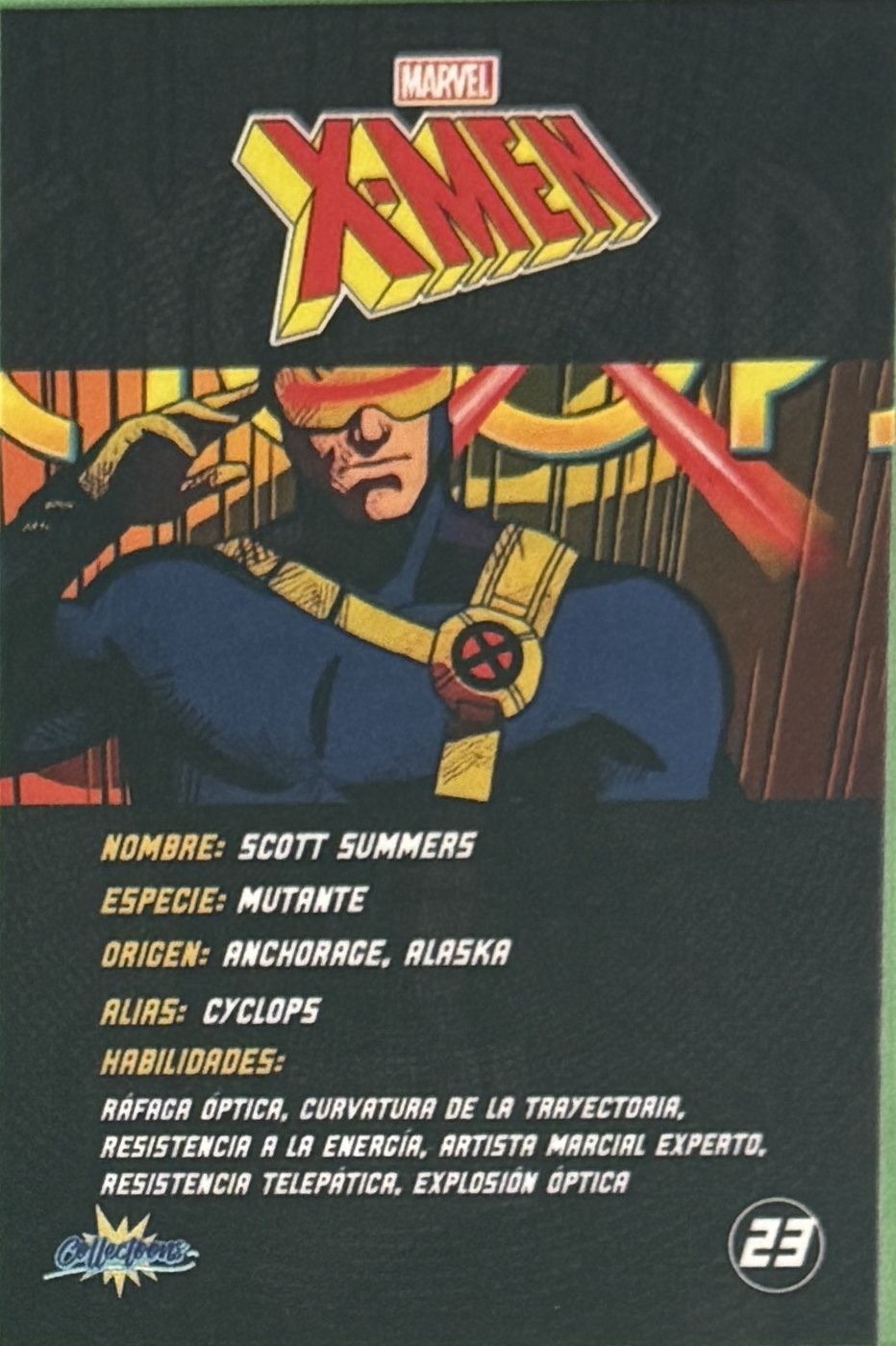 Scott Summers / Cyclops back artwork