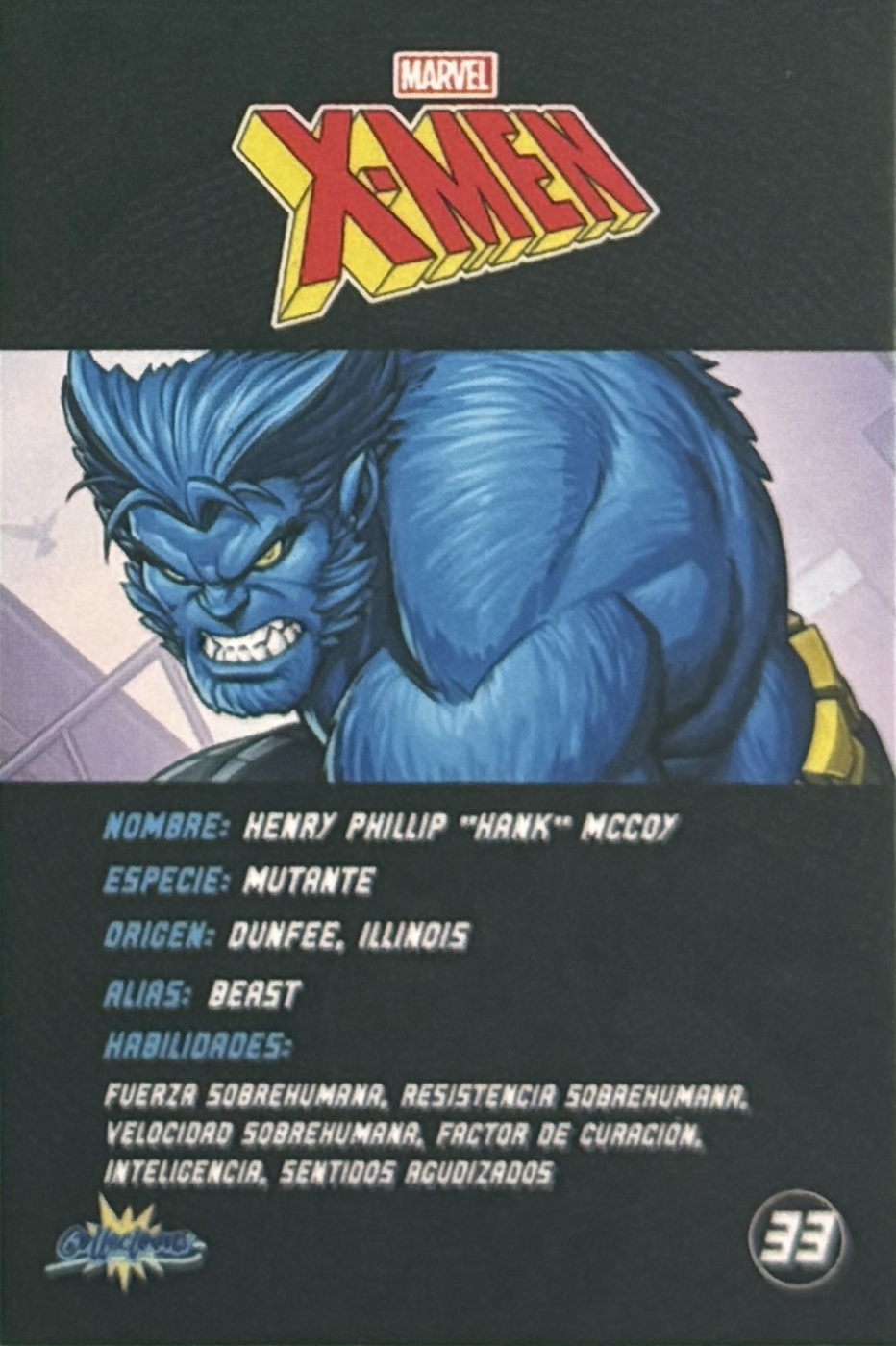 Henry Philip "Hank" McCoy / Beast back artwork