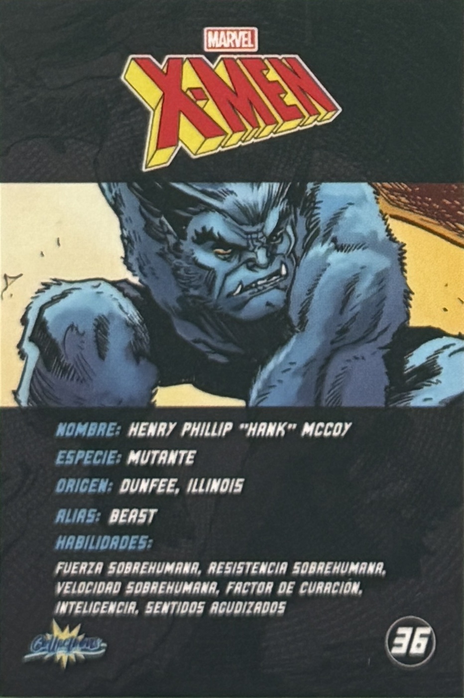 Henry Philip "Hank" McCoy / Beast back artwork