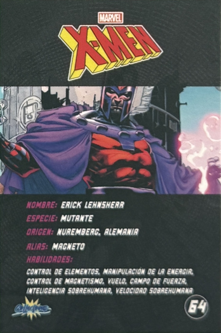 Erik Lehnsherr / Magneto back card image