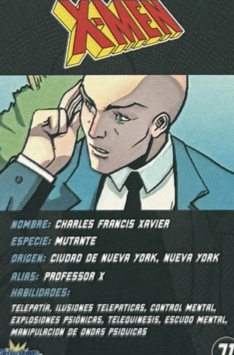 Charles Francis Xavier / Professor X back card image