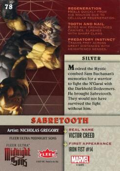 Sabretooth back card image