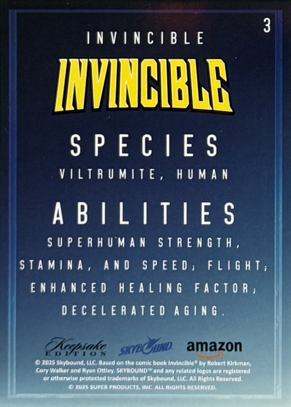 Invincible back artwork