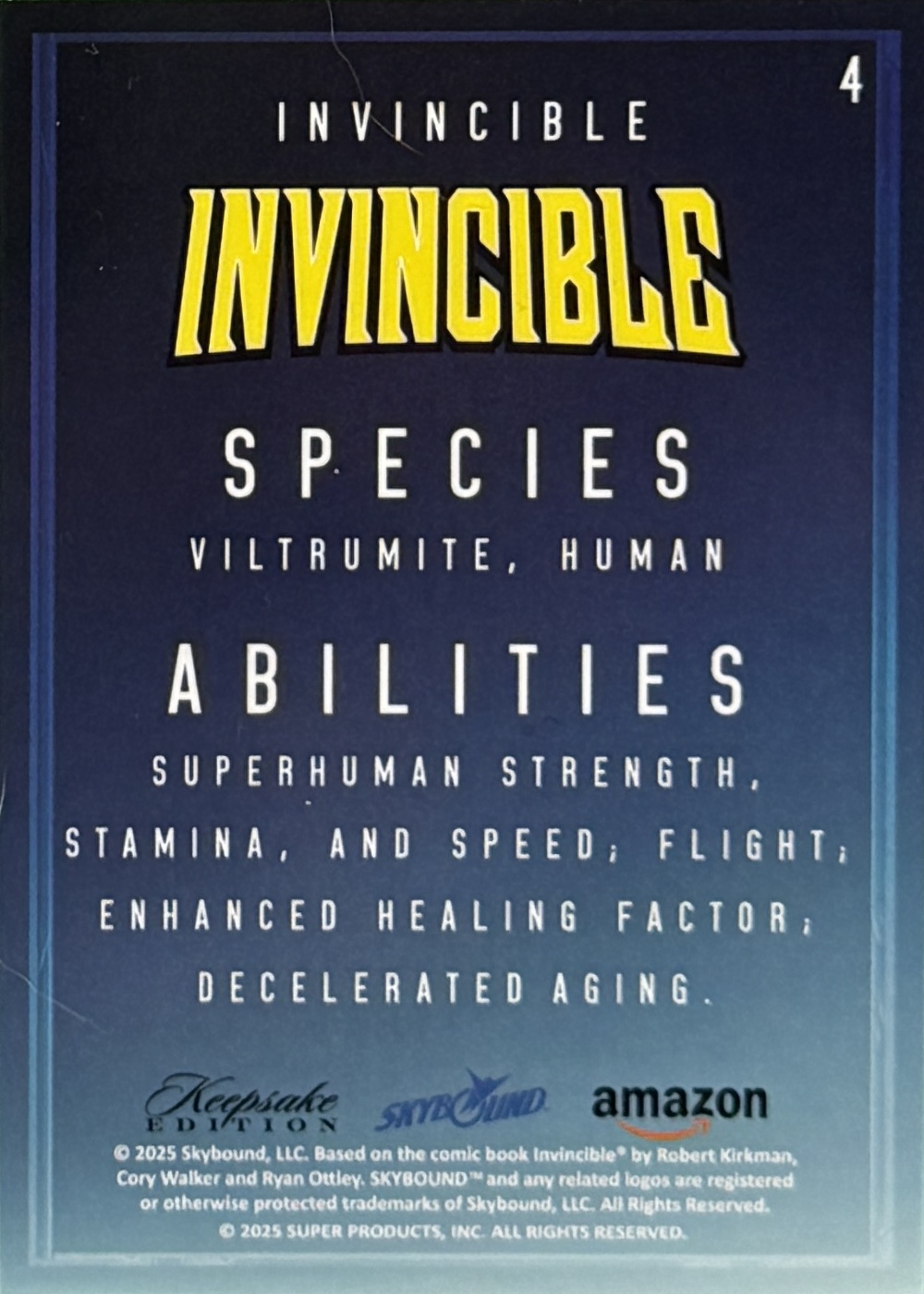 Invincible back artwork