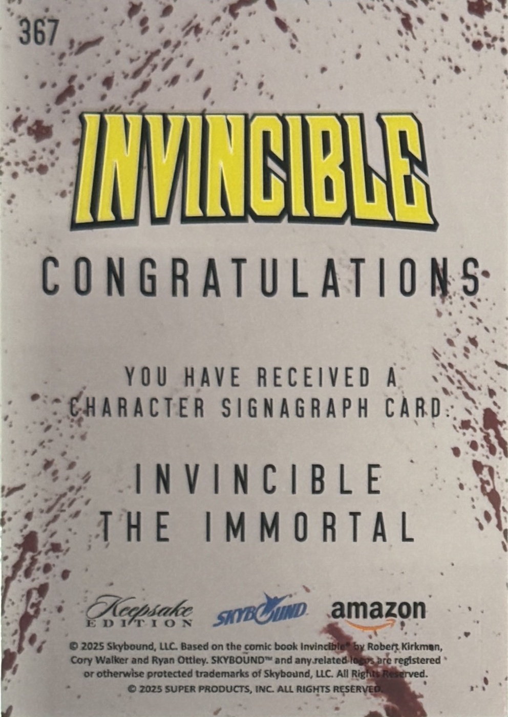 Invincible/The Immortal back card image