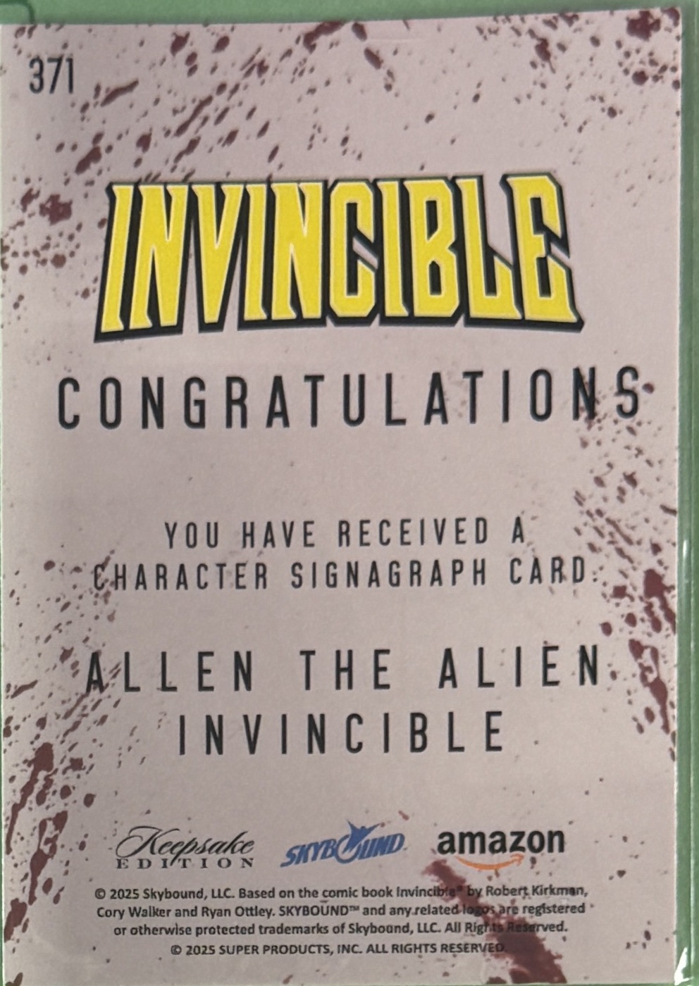 Allen the Alien/Invincible back card image