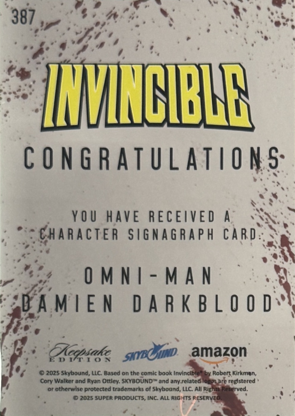 Omni-Man/Damien Darkblood back card image