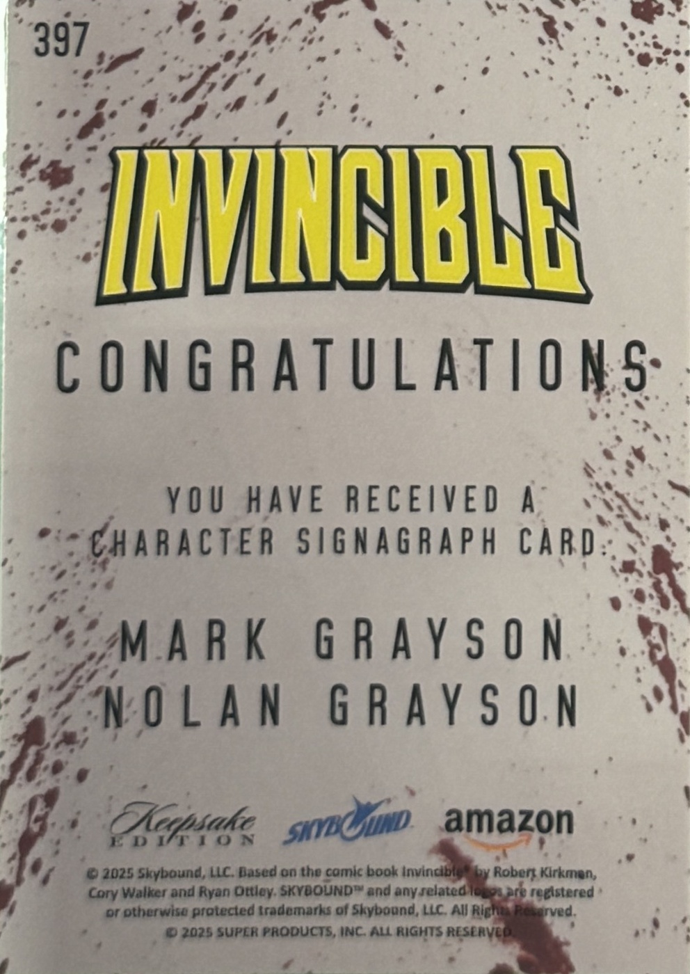 Mark Grayson/Nolan Grayson back card image