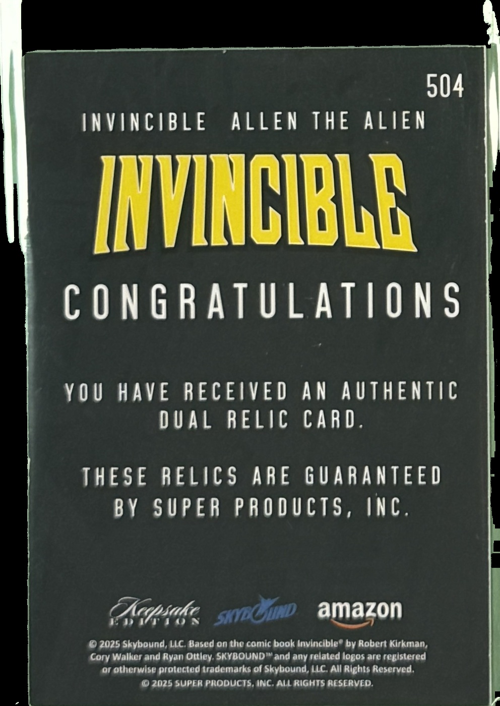 Invincible/Allen the Alien back card image
