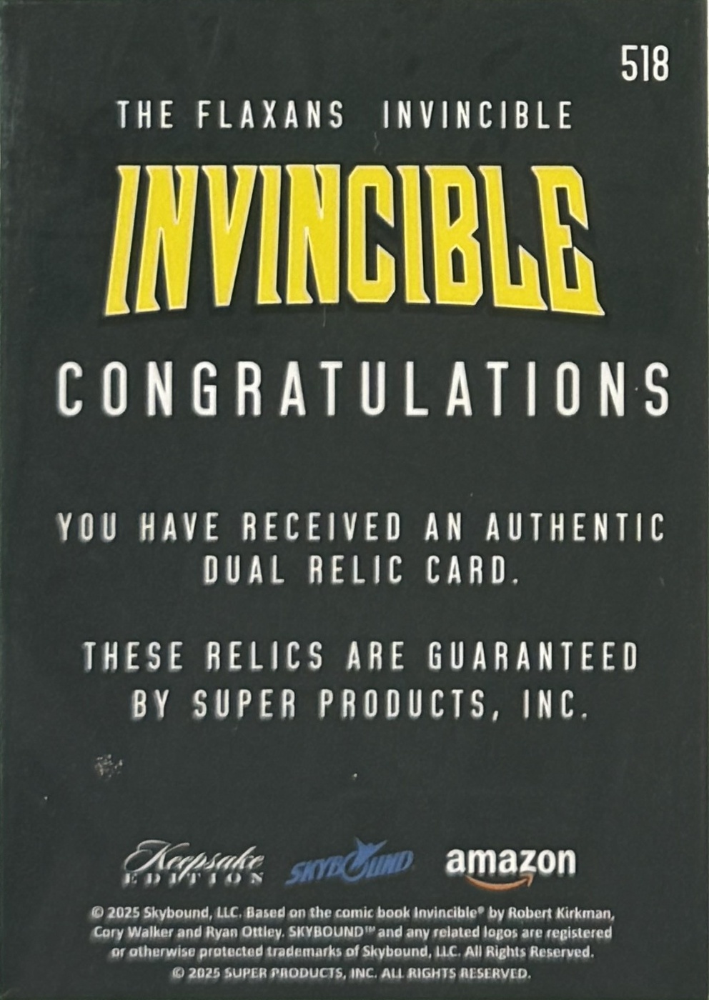 The Flaxans/Invincible back card image