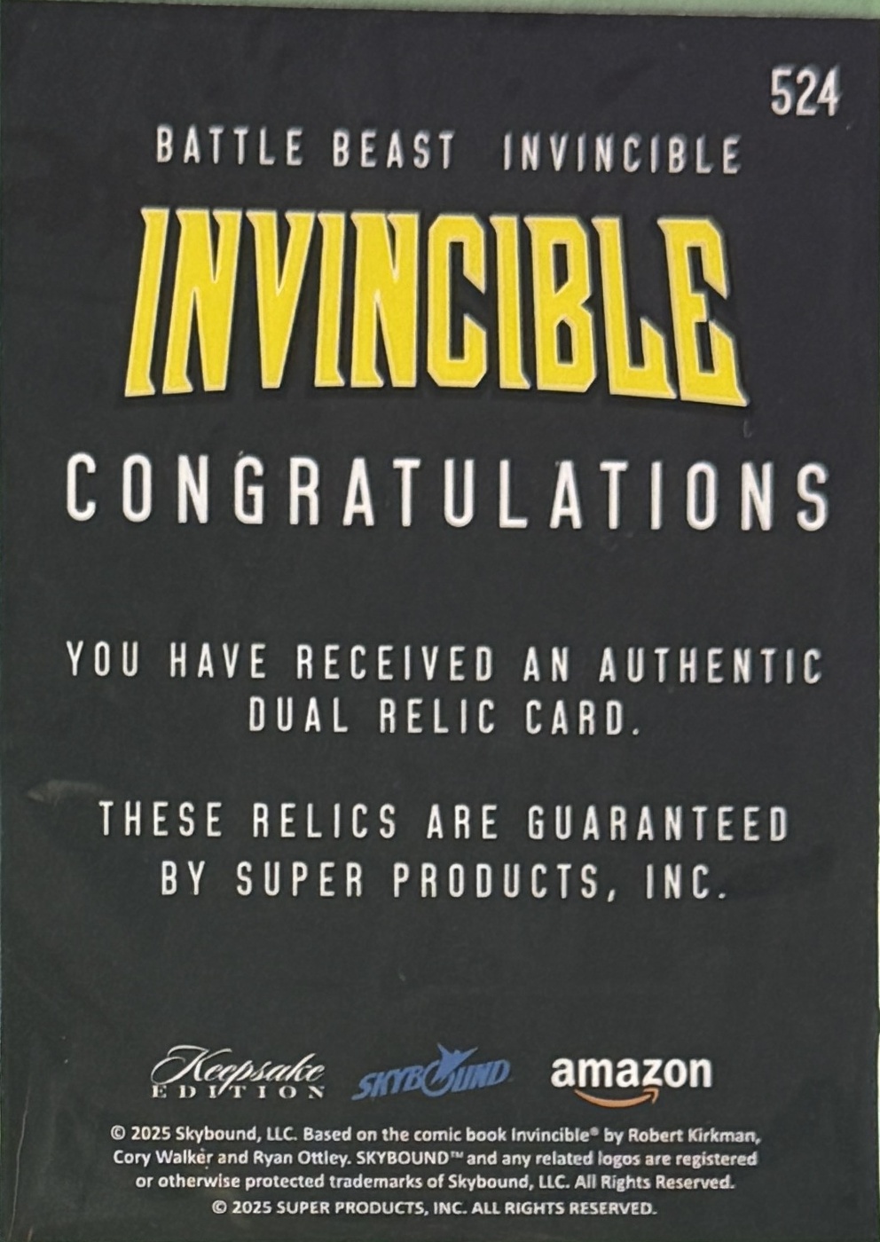 Battle Beast/Invincible back card image