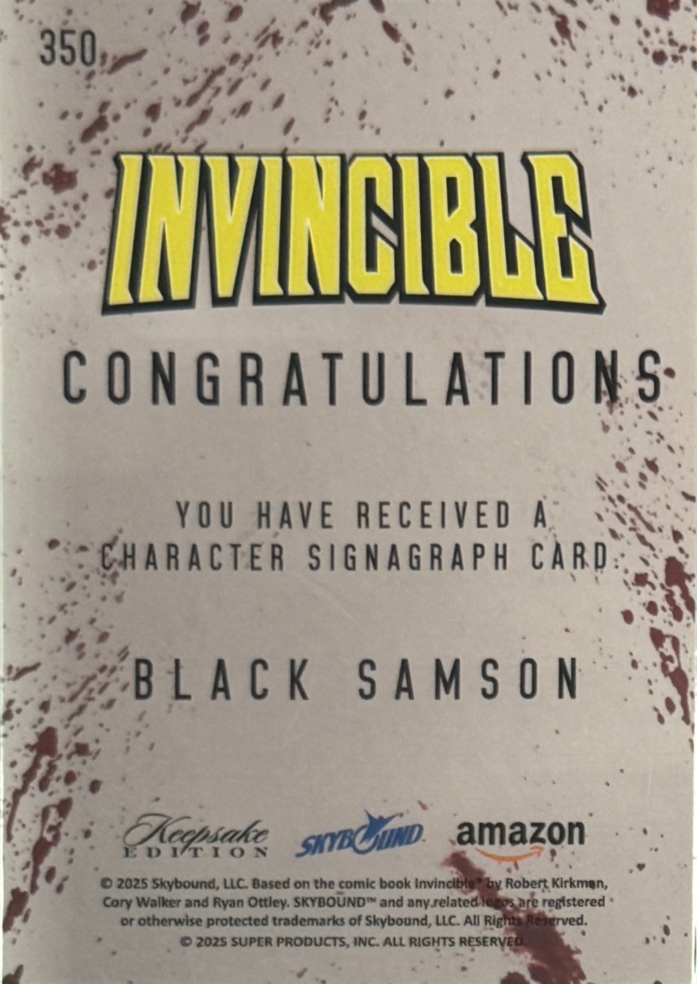 Black Samson back card image