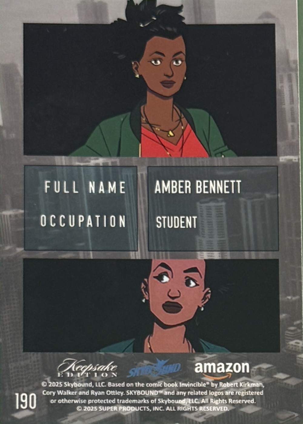 Amber Bennett back card image