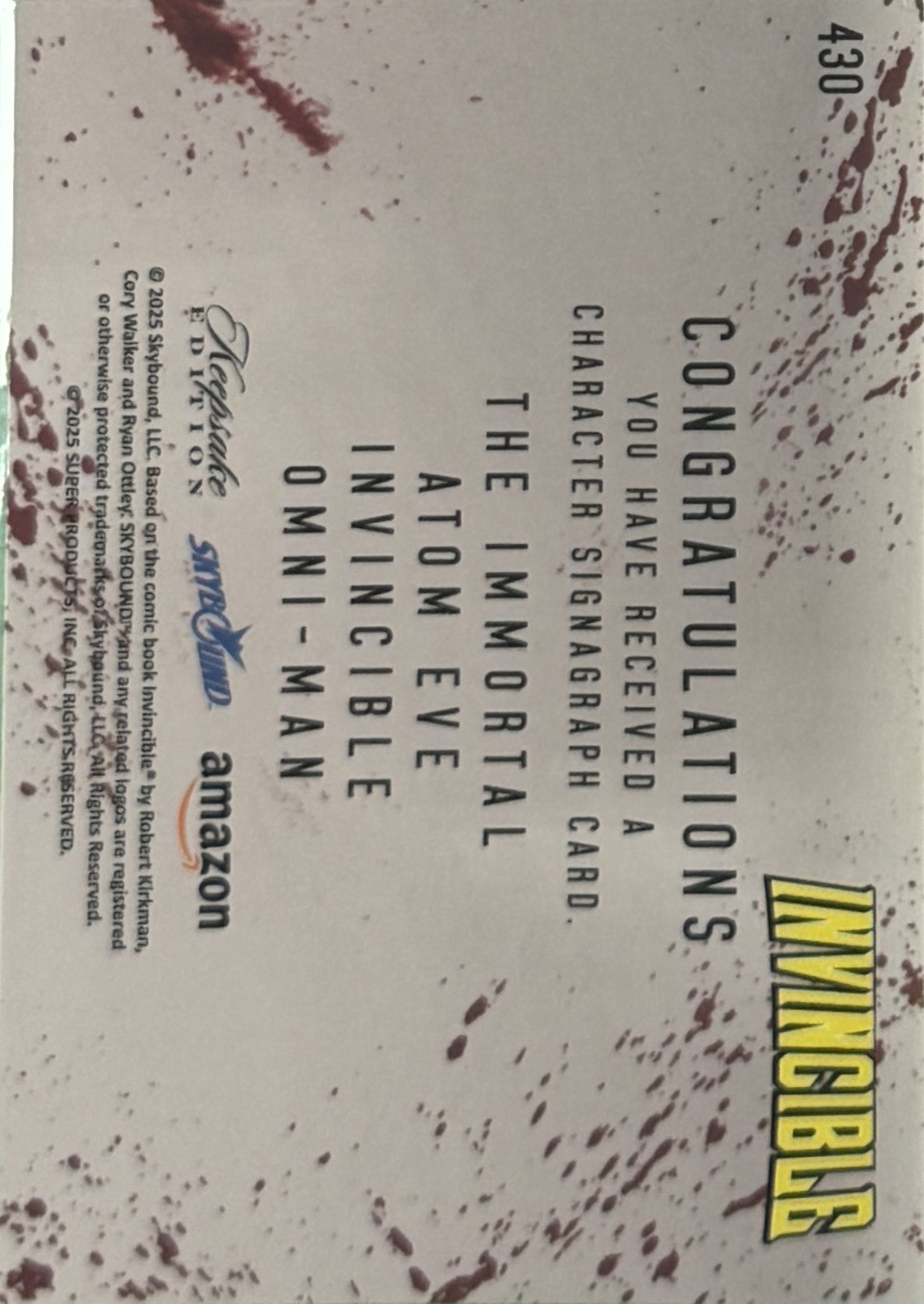 The Immortal/Atom Eve/Invincible/Omni-Man back card image