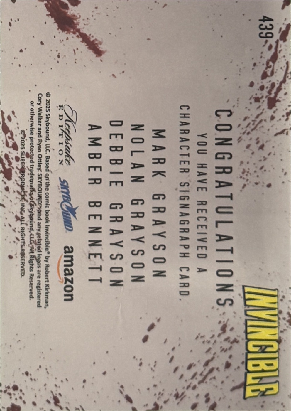 Mark Grayson/Debbie Grayson/Nolan Grayson/Amber Bennett back card image