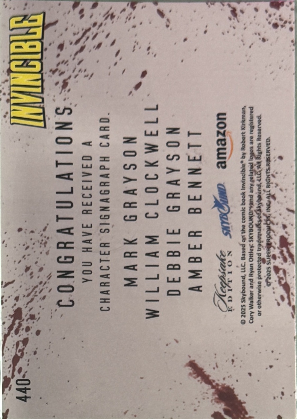 Mark Grayson/Amber Bennett/William Clockwell/Debbie Grayson back card image