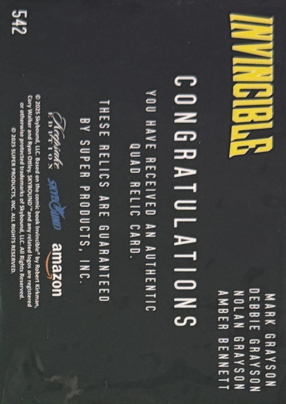 Mark Grayson/Debbie Grayson/Nolan Grayson/Amber Bennett back card image