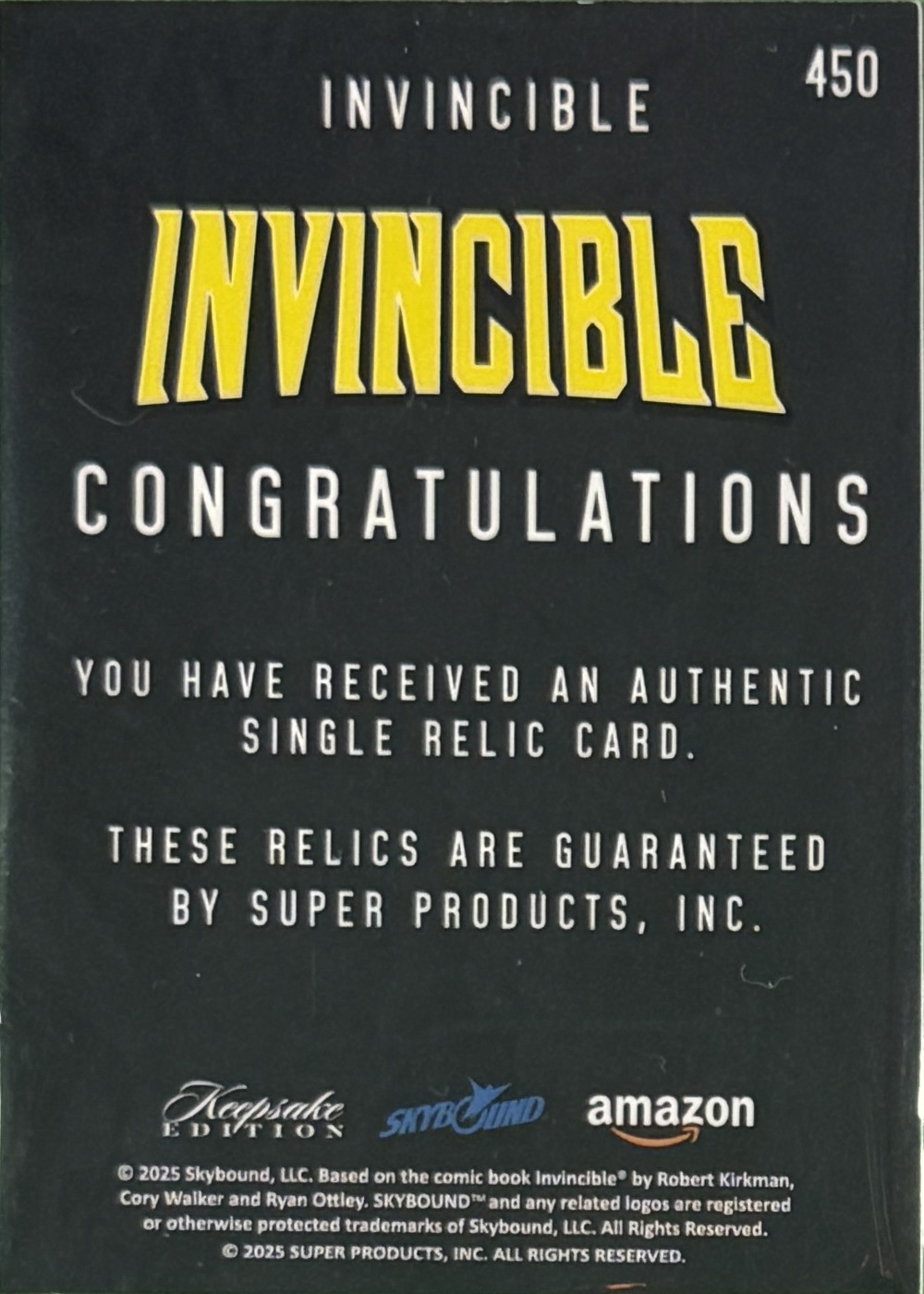 Invincible back card image