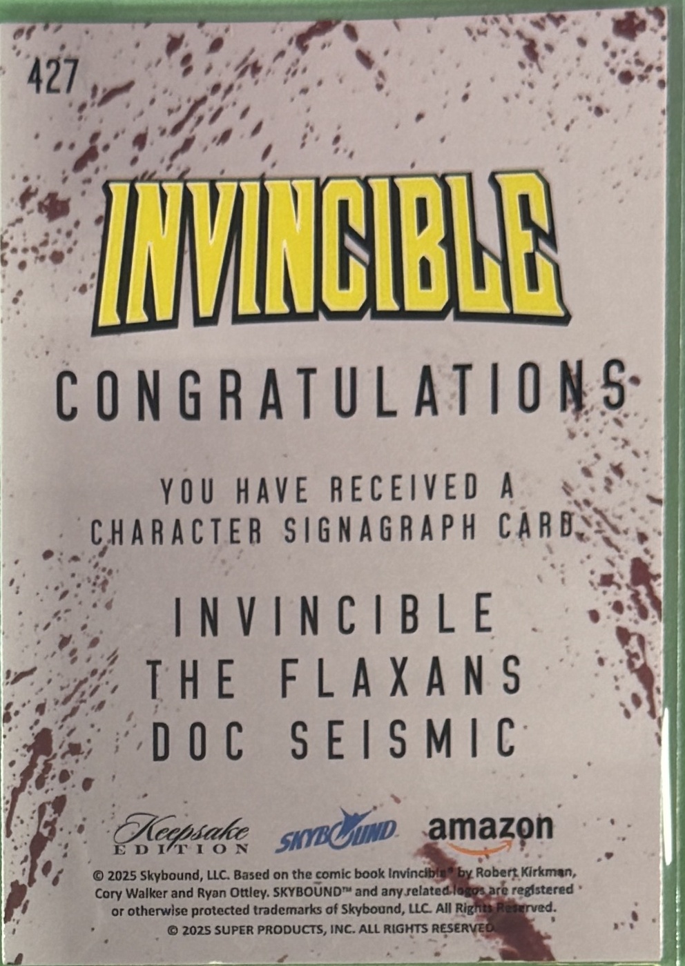 Invincible/The Flaxans/Doc Seismic back card image