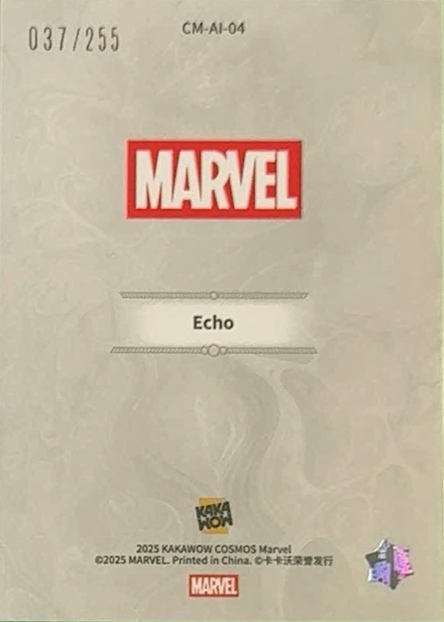 Echo back card image
