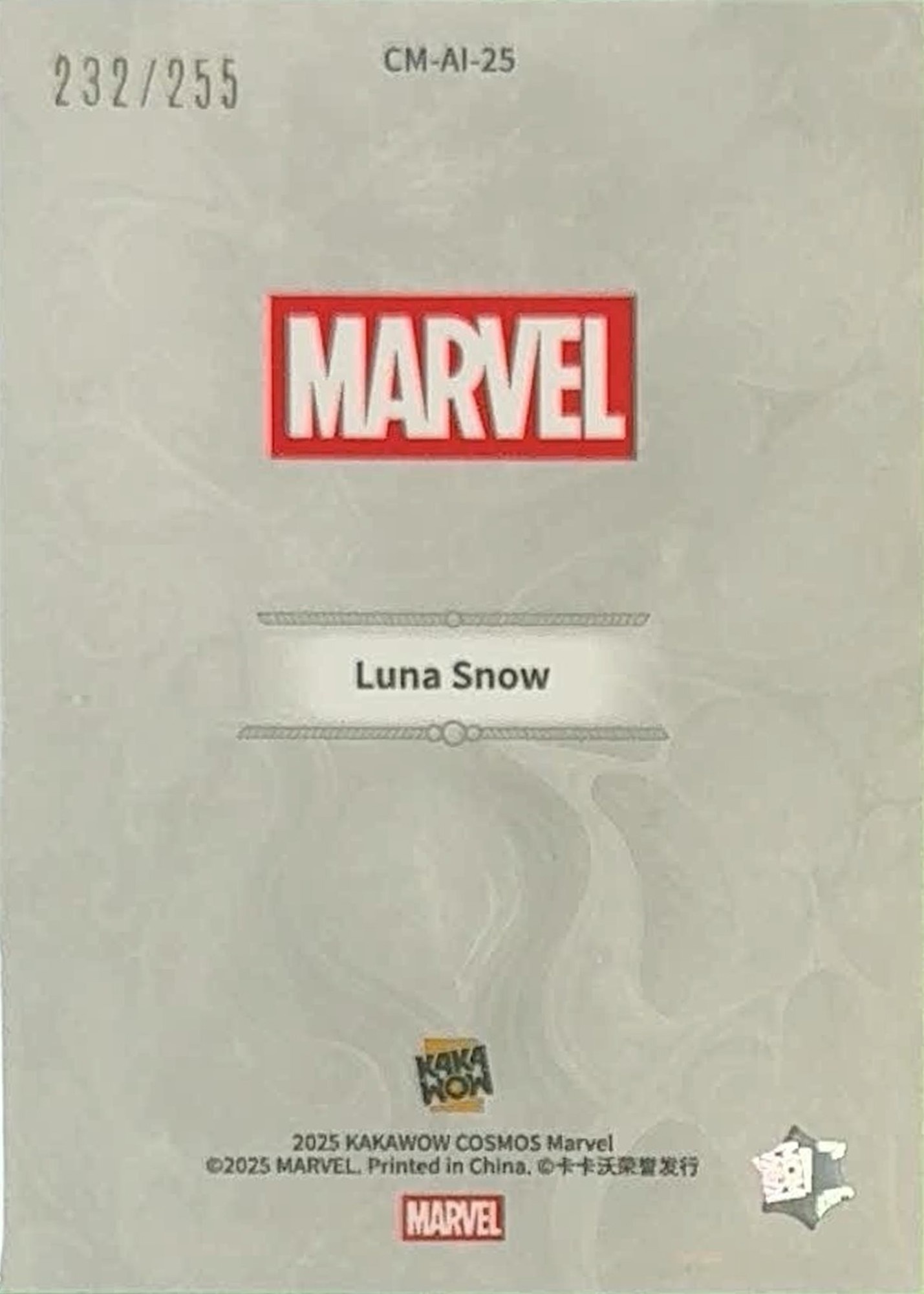 Luna Snow back card image