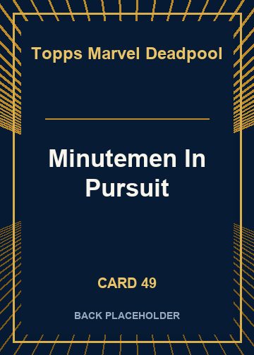 Minutemen In Pursuit back card image