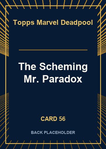 The Scheming Mr. Paradox back card image