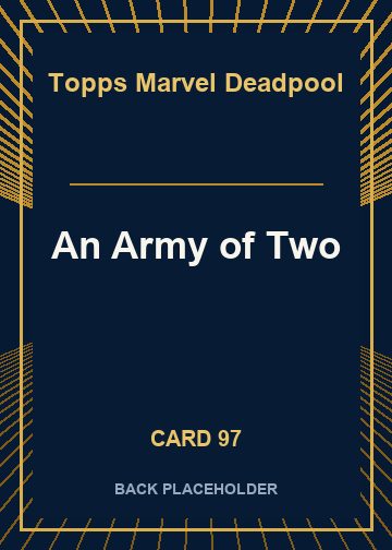 An Army of Two back card image