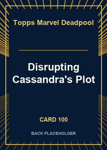Disrupting Cassandra's Plot back card image