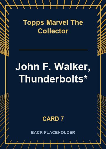 John F. Walker, Thunderbolts* back artwork