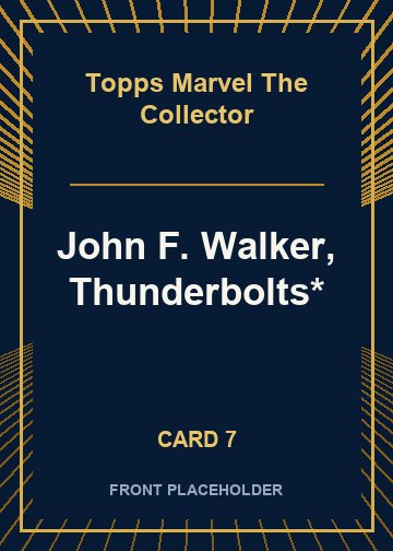 John F. Walker, Thunderbolts* front artwork