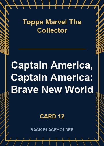 Captain America, Captain America: Brave New World back artwork