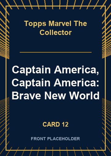 Captain America, Captain America: Brave New World front artwork