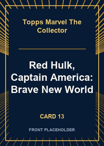 Red Hulk, Captain America: Brave New World front artwork