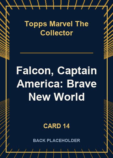 Falcon, Captain America: Brave New World back artwork