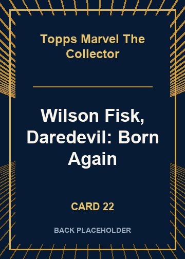 Wilson Fisk, Daredevil: Born Again back artwork