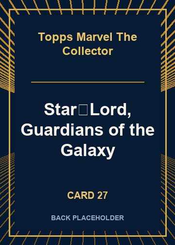 Star‑Lord, Guardians of the Galaxy back artwork