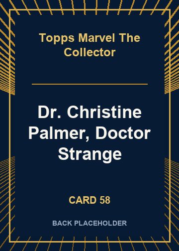 Dr. Christine Palmer, Doctor Strange back card image