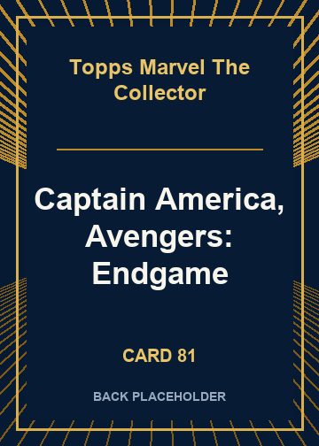Captain America, Avengers: Endgame back card image