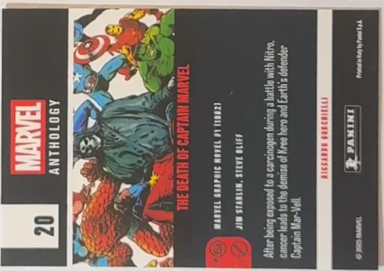 The Death of Captain Marvel back artwork