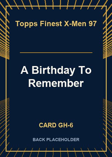 A Birthday To Remember back card image