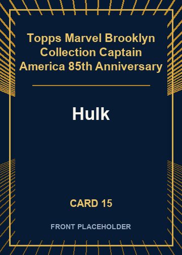 Hulk front artwork