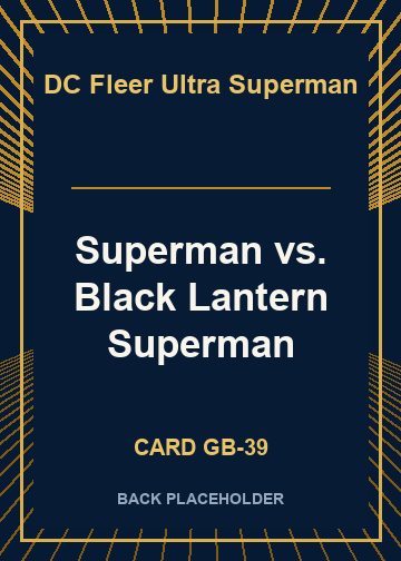 Superman vs. Black Lantern Superman back card image